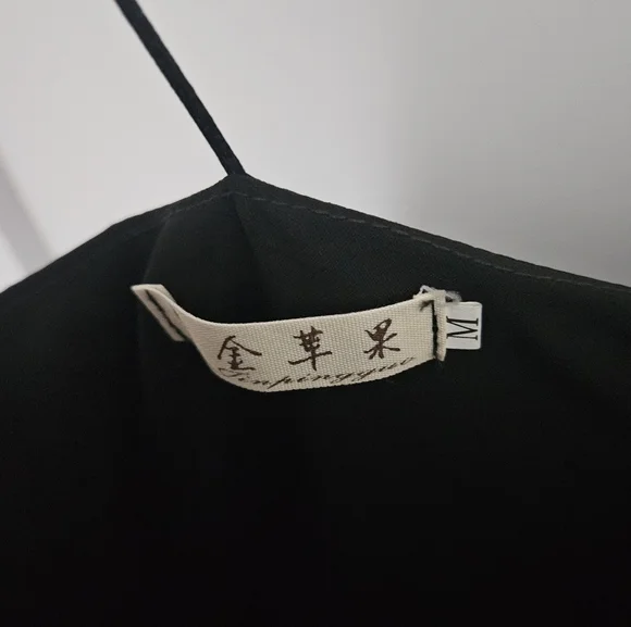 Black V-Neck Flare Midi Dress - Picture 6 of 6